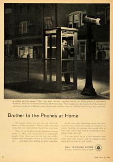 1955 Ad Bell Telephone System Phone Booth Brother Calls   ORIGINAL 