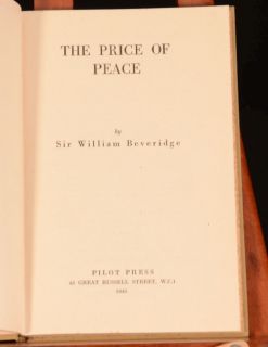   The Price of Peace Sir William Beveridge International Security