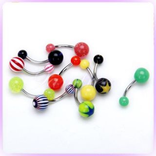 wholesale 10 belly button navel ring bar body jewelry mixed