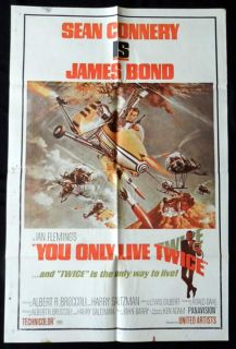 You Only Live Twice 1967 James Bond Sean Connery Original 1 Sheet 