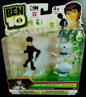 Ben 10 Ben with Snap on Plumber Suit 4 Action Figure Alien Bandai NIP 