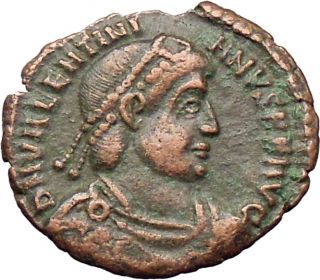 VALENTINIAN I 364AD Authentic Ancient Roman Coin Angel Nike Victory 