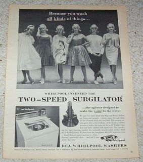 1962 RCA Whirlpool Laundry Washers Benton Harbor MI Ad