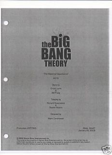 The Big Bang Theory Script You Pick Episode Season 2