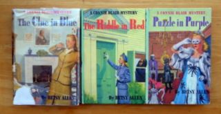Set of 3 Betsy Allen Connie Blair Clue in Blue Riddle in Red Puzzle in 