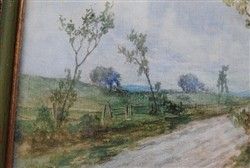   Art Signed Watercolor Painting Landscape by Artist C C Benham