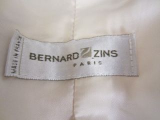BERNARD ZINS OFF WHITE WOOL & CASHMERE ZIP FRONT JACKET SZ.8