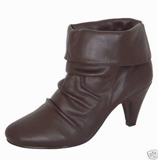 ladies brown heeled pirate ankle boot pixie new western more