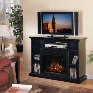 Beverly 23 Media Mantel with Electric Fireplace Espresso w Fixed 