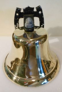 Vintage Bevin Garden Patio Brass Bell Horseshoe Mount
