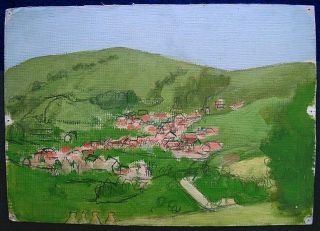 Berthe Dumas Oil Painting 1937 Signed Listed Original Swiss Alps Hill 