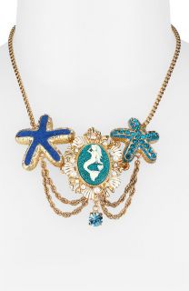 Betsey Johnson Sea Excursion Mermaid Cameo and Starfish Necklace NWT 