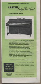 1948 Vintage Ad Lester Betsy Ross Spinet Piano