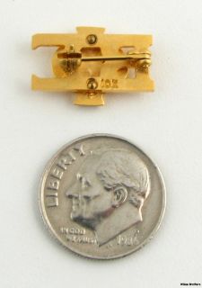 Pearl Phi Beta Sigma Badge   10k Yellow Gold Pearl Box Fraternity Pin 
