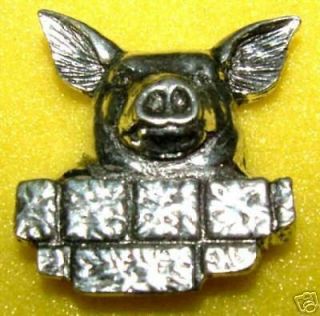 surveillance pewter peeping pig brooch pin quality  4 72 