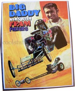 Big Daddy Don Garlits Drag Racing Poster Fram Filters