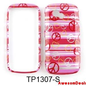 Cell Phone Cover Case for LG Neon 2 II GW370 Trans Peace Sign Hearts 