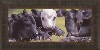   by Jerry Gadamus FRAMED ART Cattle Cows Holstein Black Angus Calf S/N