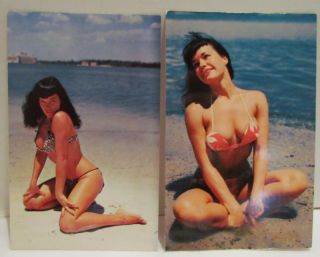 Bettie Page Postcards 2 Vintage Cards Bunny Yeager Beauty Uncaged 
