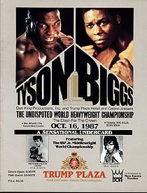 Mike Tyson Biggs Oct 16 1987 Trump Plaza Atlantic City Boxing Pinback 