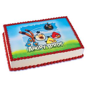 Edible Angry Birds Birthday Cake Topper Image Party Supplies 