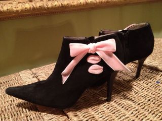 Beverly Feldman Booties Heels Shoes Sz 6 M Black Suede