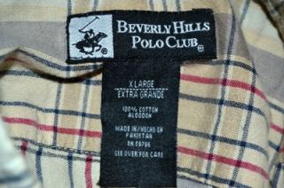 XL Mens Beverly Hills Polo Club Short Sleeve Shirt Button Front Extra 