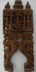 Antique Ganesh Ganesha Hindu Carved Wood Sculpture
