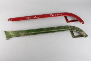 2pc Lot Vintage 1970s Bicycle Chain Guards Red Schwinn Breeze & Green 