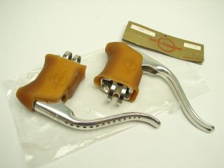 Vintage NOS Dia Compe Road Bicycle Alloy Brake Lever Set with Gum Hood
