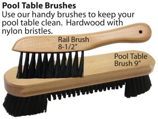 Rail Brush and Pool Table Brush Hardwood Nylon Bristles