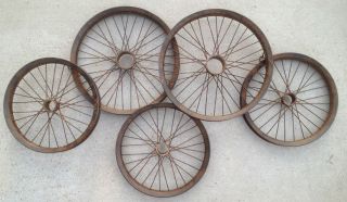 Metal Diecast Antique Bicycle Wheel Spokes Tricycle Collectible Wall 