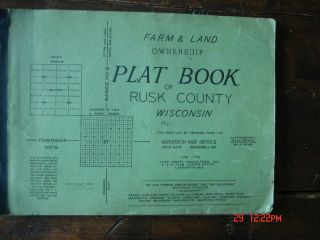   County Wisconsin Plat Book Map Atlas Hubbard Flambeau Big Falls WI Wis