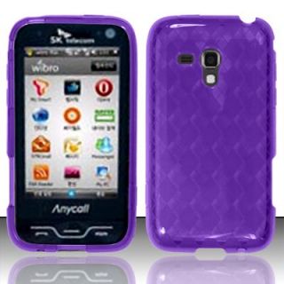 Purple Checker Pattern Samsung Galaxy Rush M830 Soft Silicone TPU Gel 