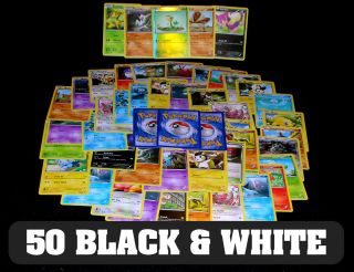 OVER 50 BLACK & WHITE SERIES B&W POKEMON Cards Lot With Foils