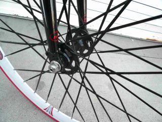 Fixed Gear Alloy Road Bike 48 cm w Deep 50cm Rim Flat Bladed Spokes 