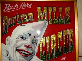 1920 s bertram mills circus glass painted sign