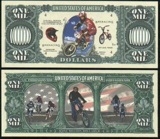 BMX Bike Retired Million Dollar Bill Lot of 2 Bills