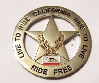 Motorcycle Vest Pin Califronia Live to Ride Ride To