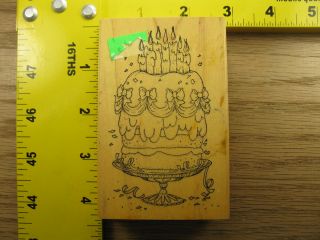 Fancy Birthday Cake with Candles by Art Impressions Rubber Stamp 1184 