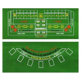 New Casino Style Reversible Blackjack and Craps Layout 2 Layouts One 