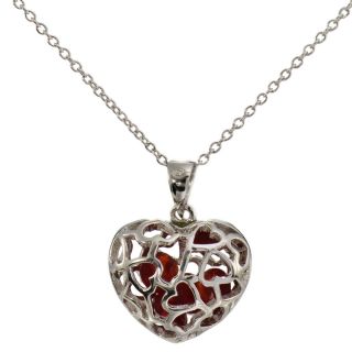 925 Silver 12 Month Birthstone Heart Pendant Necklace