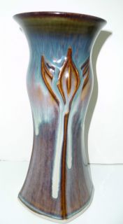 Bill Campbell Flambe Glaze Art Nouveau Porcelain Pottery Studio Vase 