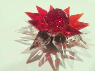 ANTIQUE MATCHLESS DOUBLE ROW RUBY RED & CRYSTAL CZECH GLASS CHRISTMAS 
