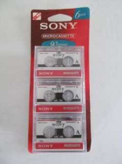 Sony Microcassette Blank Tapes Tape MC 90 MC90 Pack 90 Min New
