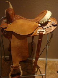 AWSOME BILLY COOK BARREL SADDLE WITH MATCHING BREAST COLLAR SUPER 
