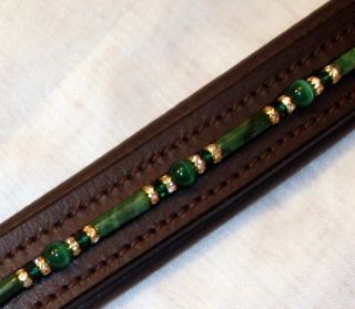 Beaded Dressage English Bridle Browband Brown or Black