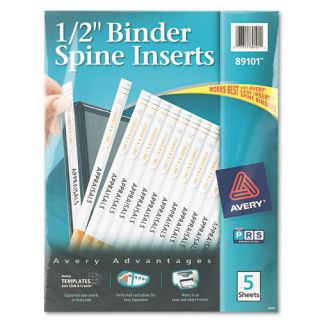 Avery Custom Binder Spine Inserts 1 2 Spine Width 16 Inserts Sheet 5 