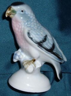 Gerold Porzellan Tettau Bavaria Porcelain Blue Parakeet Bird