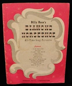 1945 Billy Rose Diamond Horseshoe Favorite Songs Book